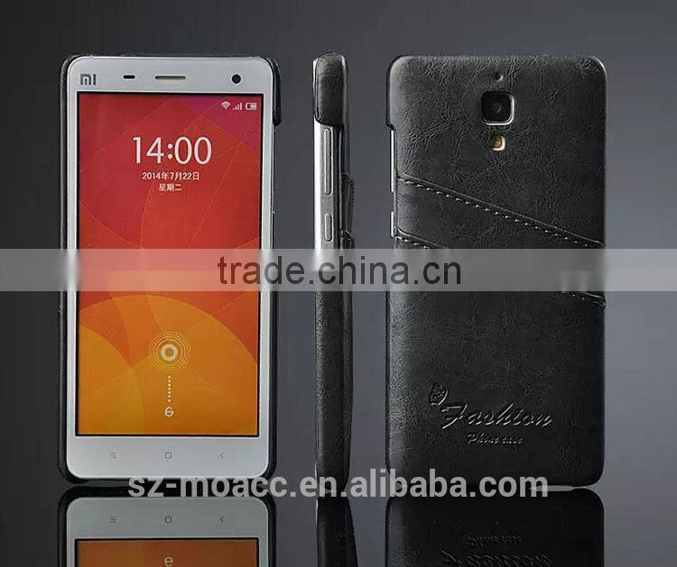 High Quality pu leather Back Cover case for xiaomi mi4