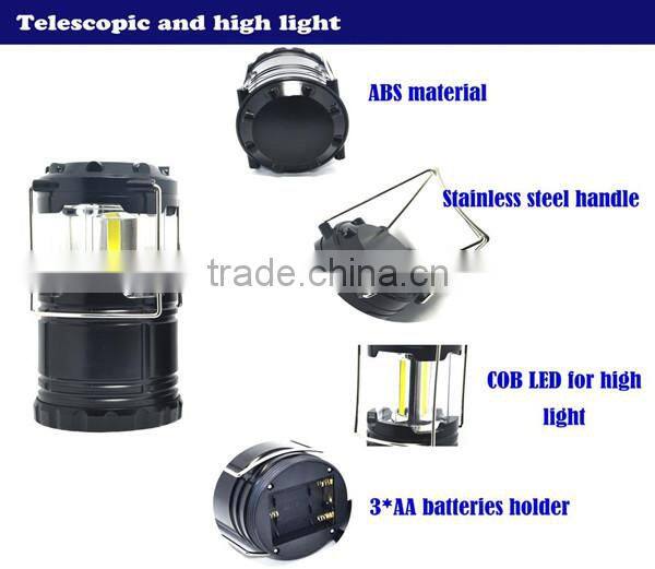 (1500413) 140LM Telescopic Pop Up 3*AA Battery COB LED Tent Camp Light