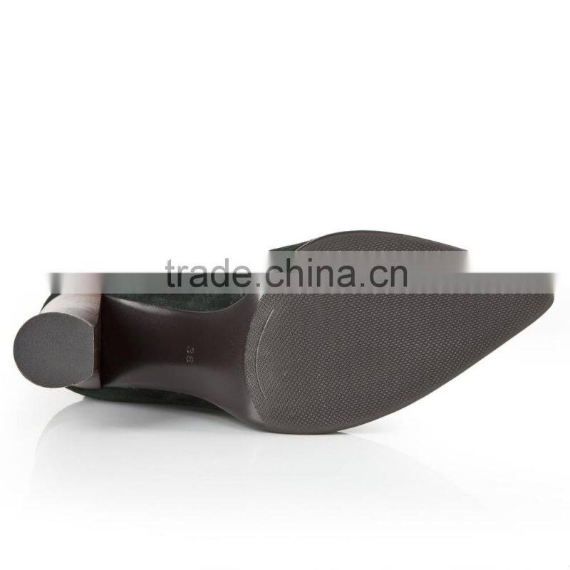 Fashionable American Women Wooden Heel Stiletto Boots Ladies