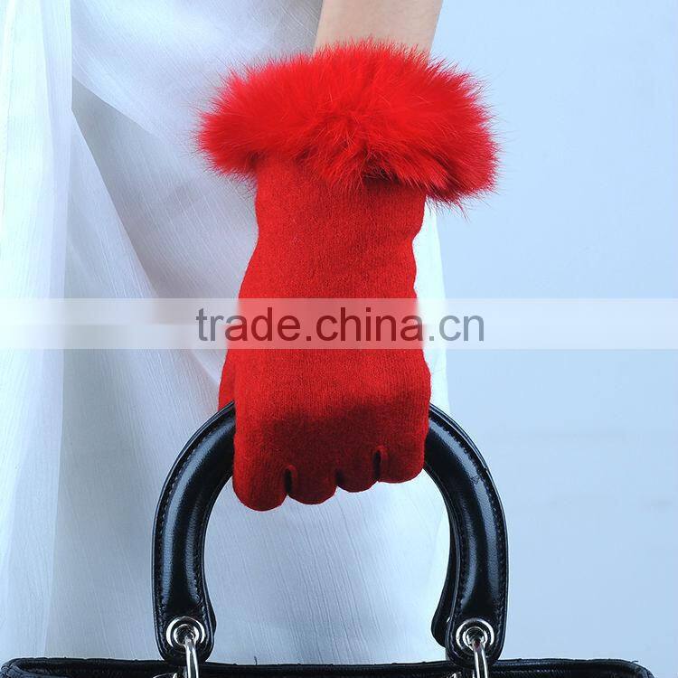 2014 fashion new design pretty lovely cute ladies wool gloves