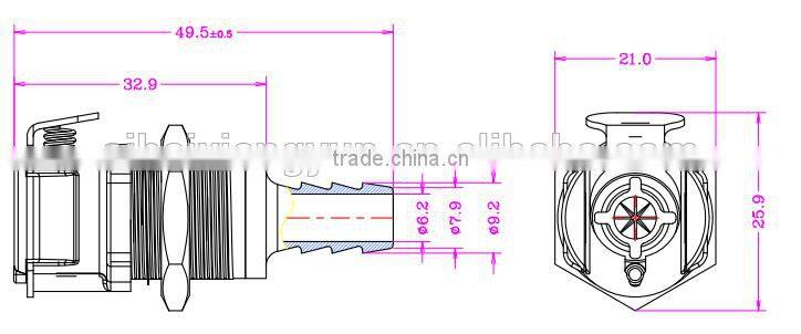 5/16" POM/EPDM Plastic disconnector BLD1605PH female