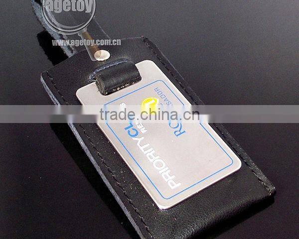 Red Leather Luggage Tag