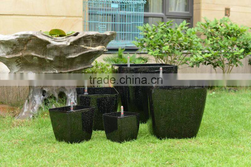 flower pot painting designs , square painting flowerpot with water level indicator