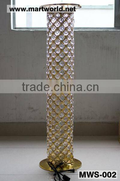 40inches Wedding Aisle silver LED RGB light wedding stages crystal pillars ,wedding stage crystal pillars