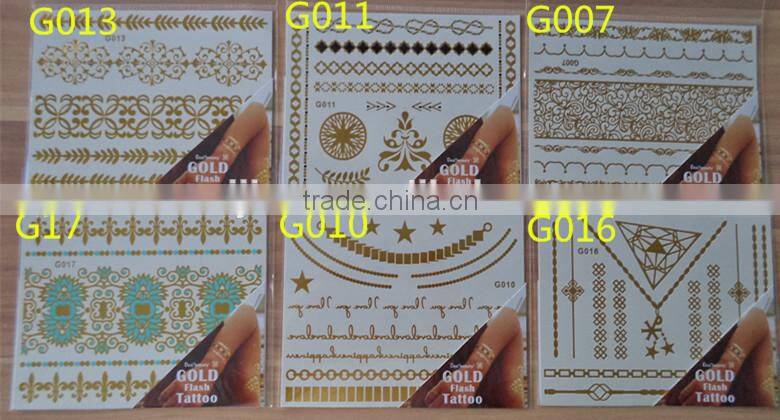 arabic tattoos jewelry sticker golden tattoo 11*15CM G-series wholesale