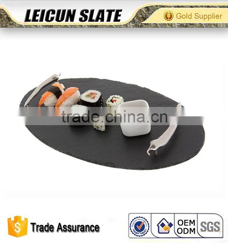 Wholesale Natural Black slate plate, Black Slate Steak Plate