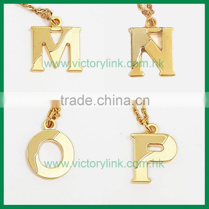 Initial Pendant Gold Chain Necklace