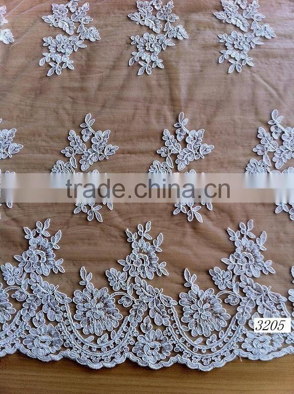 HOT ! 2015 NEW design bridal ribbon embroidery lace fabric/ mesh fabric