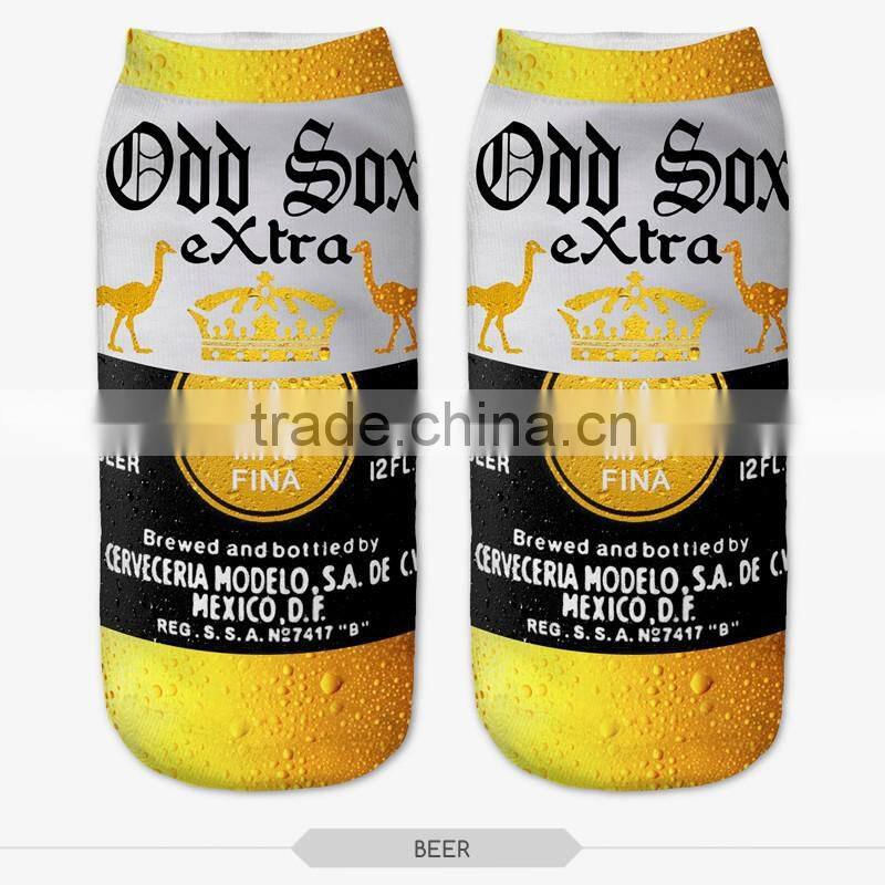 fashion popupar socks high quality 3d digital full print colorful ankle socks sports unisex custom hot sale stretch spandex