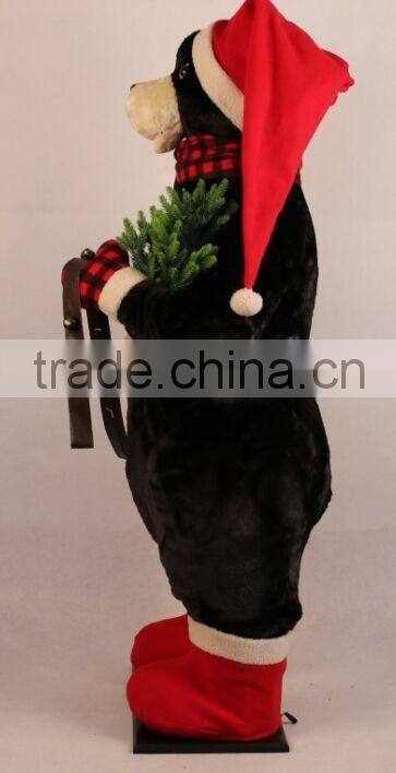 XM-A6108 60 inch lighted inflatable christmas bear for christmas decoration