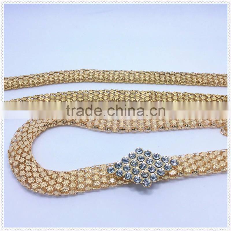 2016 Fashion Lady Sexy Waist Rhinestone Waist Chian For Metal Belt