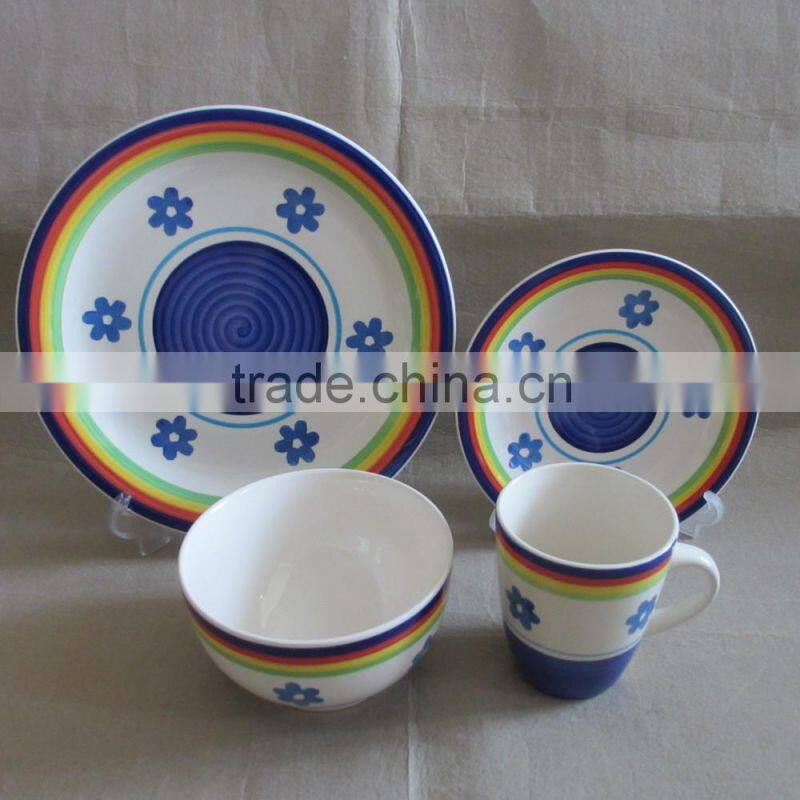 20pcs hand printed stoneware dinner set