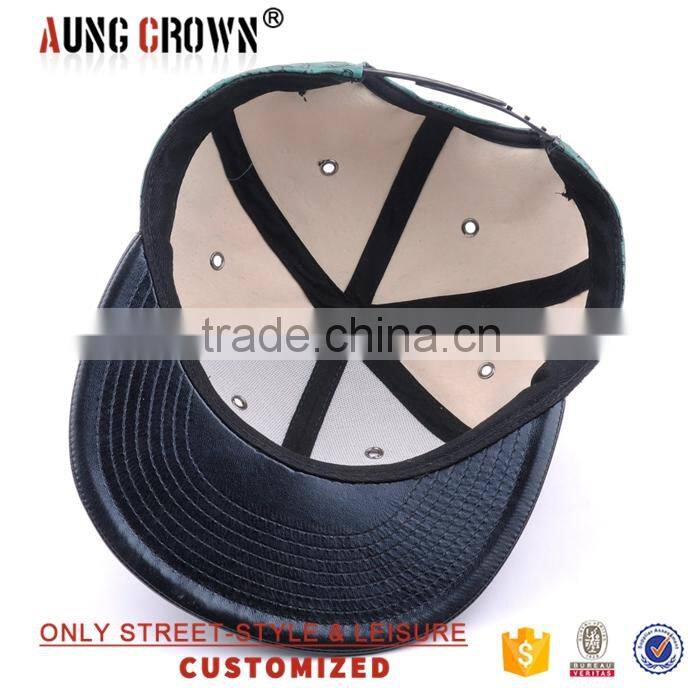 wholesale leather brim custom flat bill hats caps