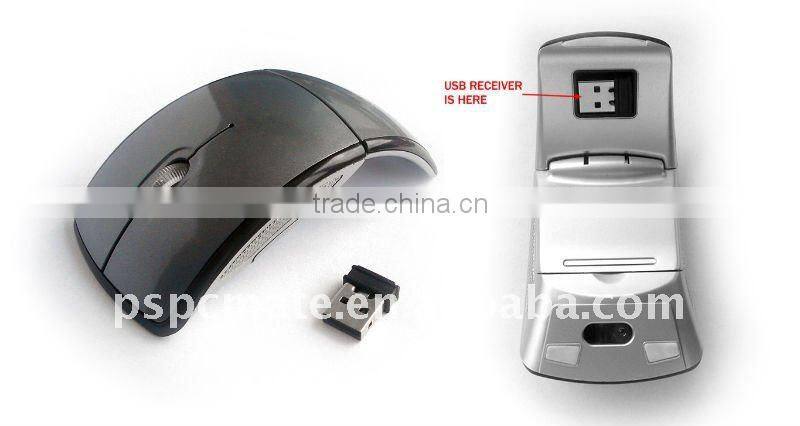 2.4ghz usb wireless mouse folding arc mouse