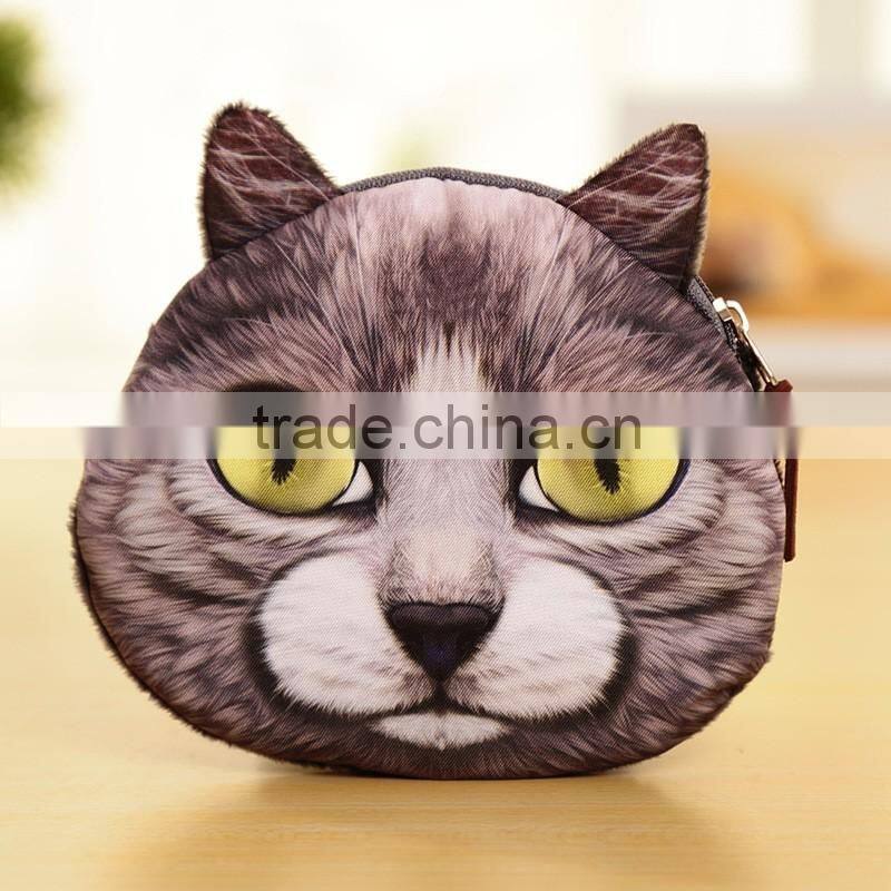 Wholesale cute 3D cat kitten coin purse change purse