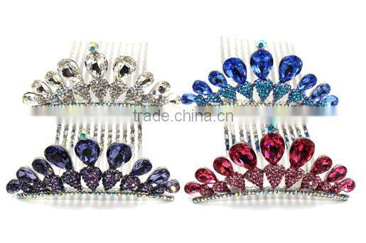 2016 new bride hand comb for girl crystal hair clips