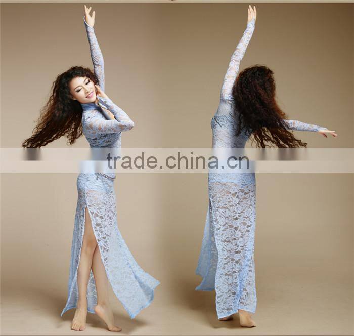 High quality belly dance lace long dress from china wuchieal (QC2272)