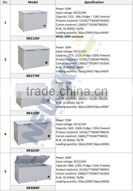 DC12V 24V solar powered deep freezer commercial solar freezer refrigerator fridge solar refrigerator fridge freezer