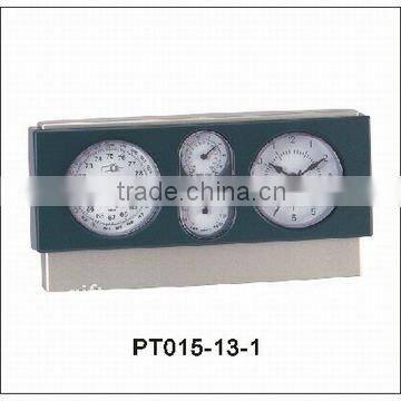 analog weather station clock with themometer & hygrometer & barometer
