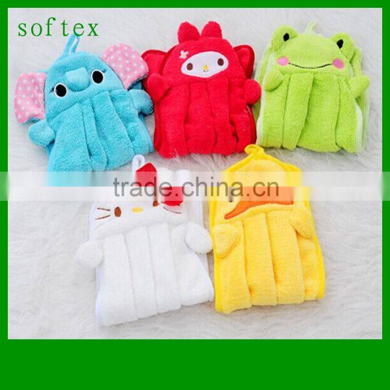 Cartoon design decorative microfiber Coral Fleece plush kitchen hand towel