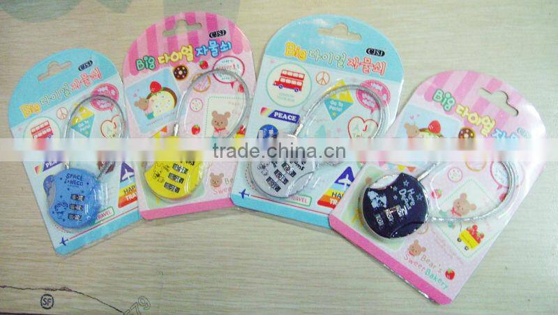 Top Sale Retractable Steel Caable Lock Combination Lock Diary