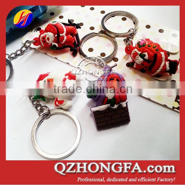Promotion gifts 3d Soft PVC Keychain Chrismas Keyring