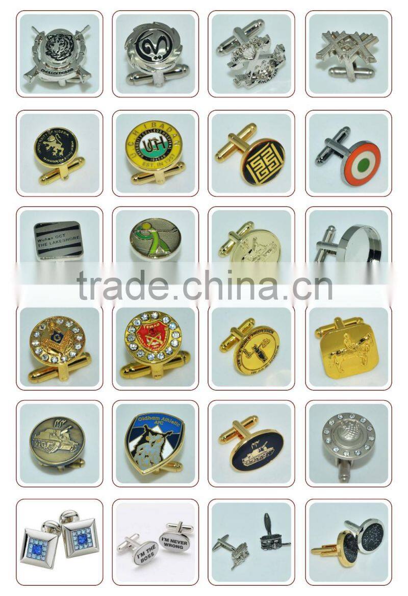 custom made cuff link blanks printing your own LOGO