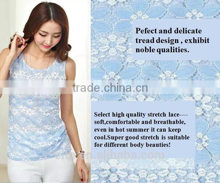 cheap nylon cotton fabric warp knitted lace stock whosale TH-2070
