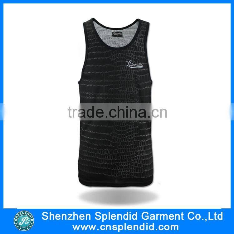 Shenzhen wholesale black blank drop armhole tank top