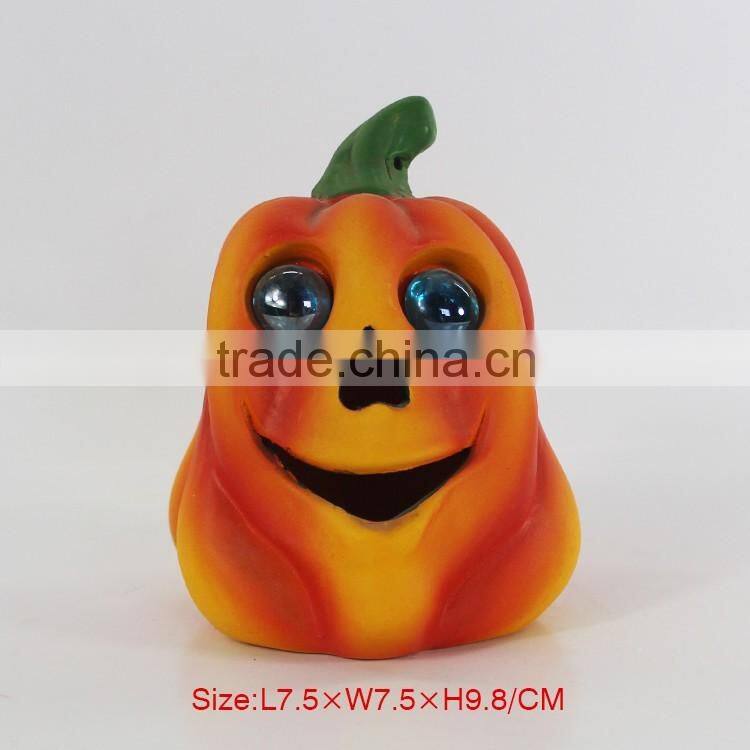 Customized Polyresin Wholesale Artificial Resin Halloween Pumpkin Candle Light Holder