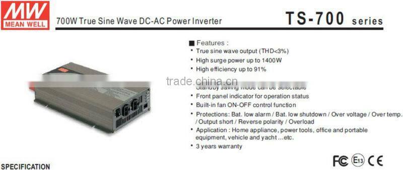 Meanwell 700W dc-ac inverter 700W True Sine Wave DC-AC Power Inverte rwelding dc to ac power inverter