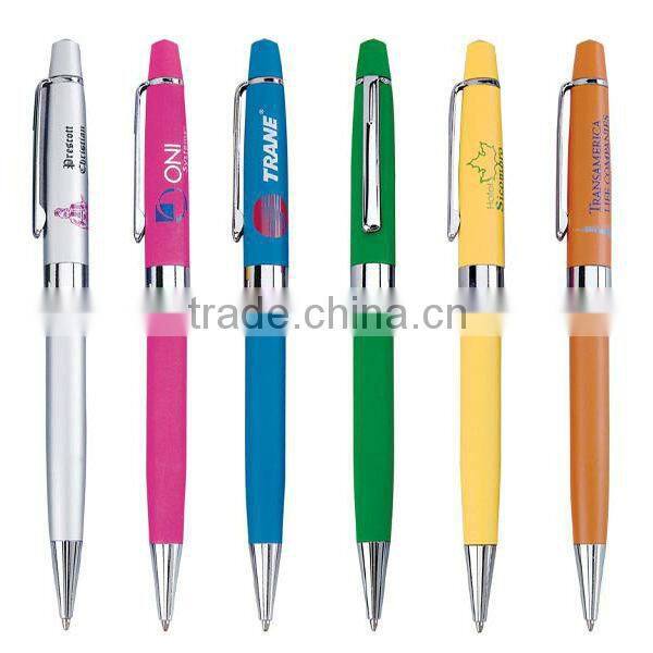 Top quality customized pull out banner pen/promotion metal pen/plastic ballpoint pen wholesale