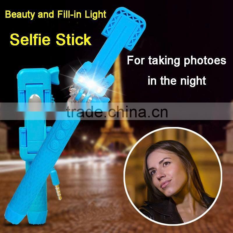 Selfie Monopod LED Flash Smartphone Selfie Stick Supreme Mini Night Version LED Filling Light For Android Phone for iPhone