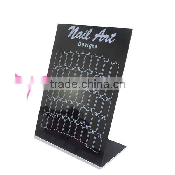 Hot plastic nail polish sample display card,black nail polish color card