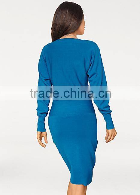 2016 New design fashion for hot sale soft knit dress elegent women