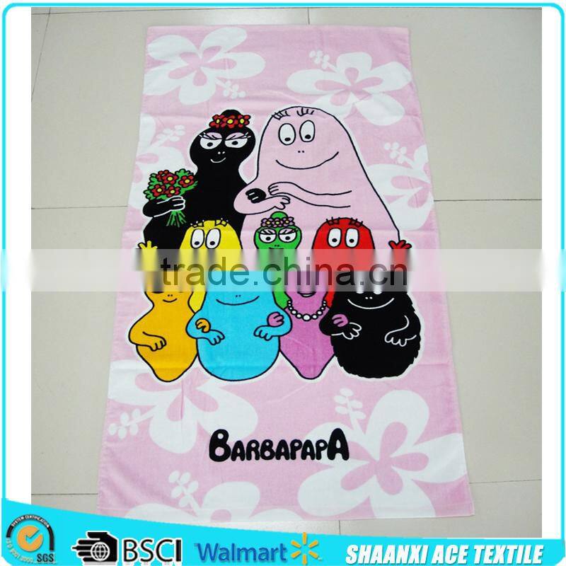 100% cotton terry velour printing brand name beach towel promotional brand towel