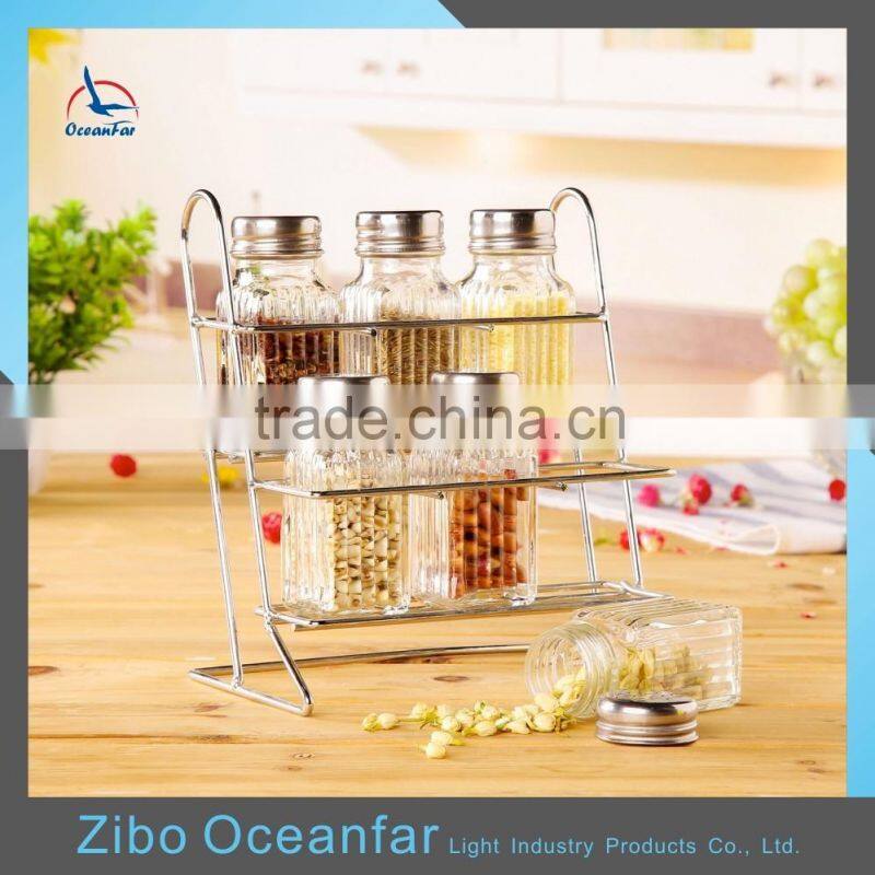 High Quality Mini Salt And Pepper Shaker Empty Glass Spice Jars Clear Condiment Set