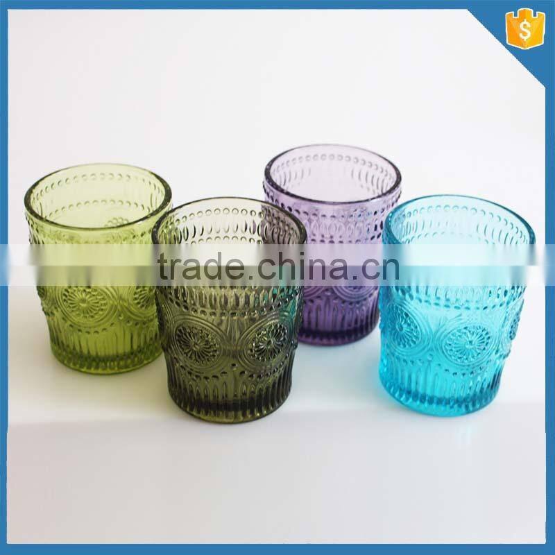 Restaurant supply Coloured drinking glass cup for water