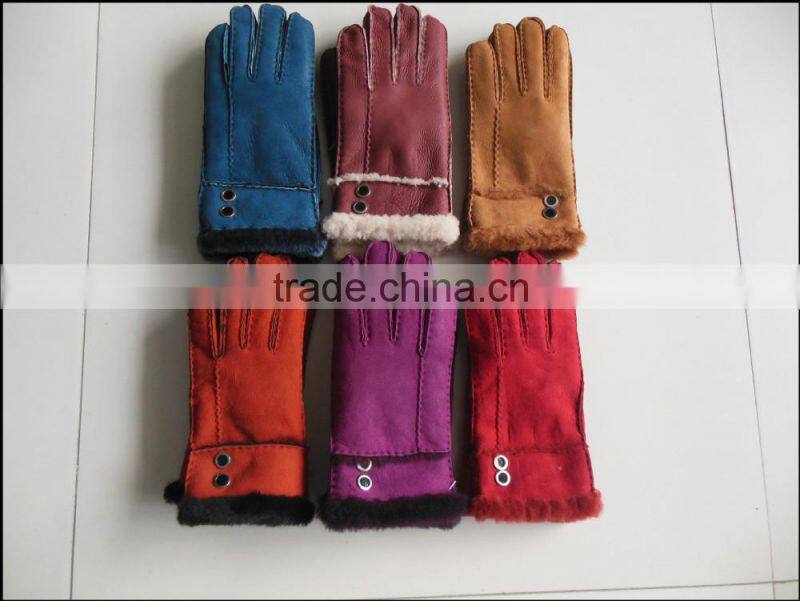 China Factory Custom Lady Various Leather Fur Gloves, Fur Lined Leather Gloves And Mitten