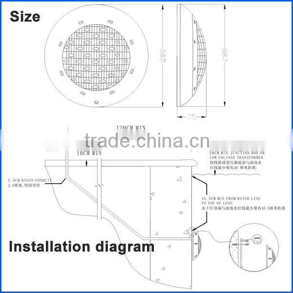 Alibaba China No.602P underwater pool lights12W, led underwater with CE RoHS