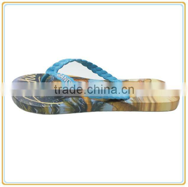 New Fashion EVA flip flop beach rubber embossed thong slipper for men