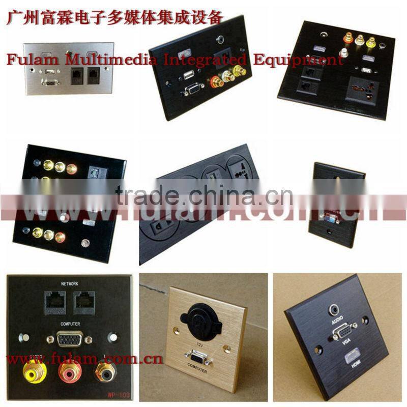 Multimedia wall oulet connector with RCA VGA HDMI