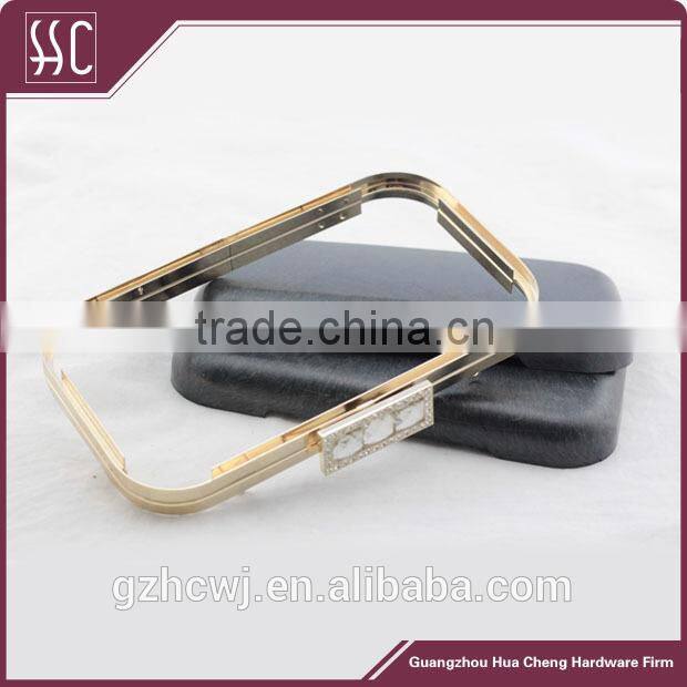 light gold rectangle clutch purse frames