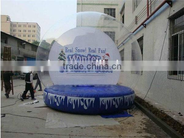 Beautiful inflatable snow globe Chirstmas bubble ball with customized picture background