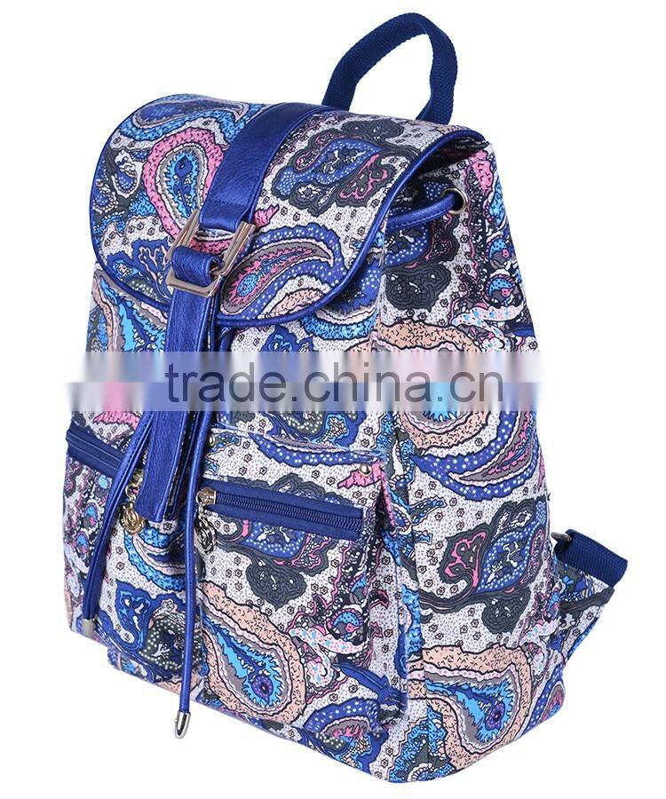 the most popular classical pattern ladies canvas backpack