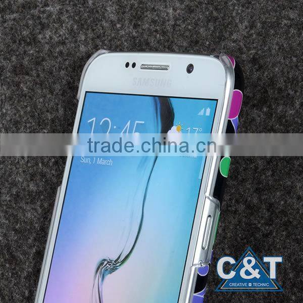 C&T Unique Big Flower Bloom Polycarbonate Hard Case Back Cover for Samsung S6 Black