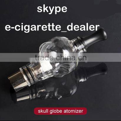 wax atomizer dry herb vaporizer pen skull glass global atomizer set with two coils head Fit for 510 thread battery