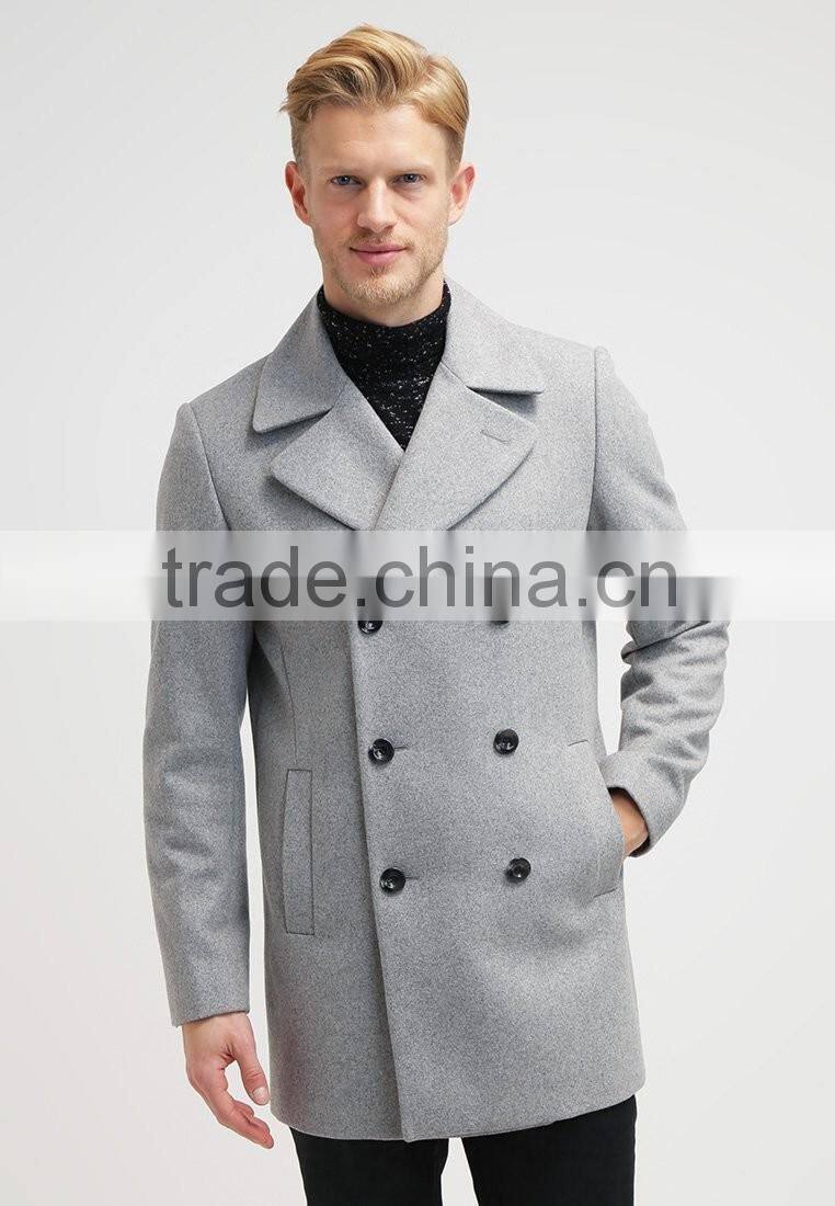 2016 OEM design high quality men custom made wool coat