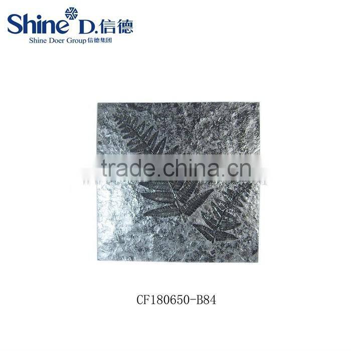 Wood frame Fern plant Silver Painting plaque Sculpture wall decoration wall hanging plaque