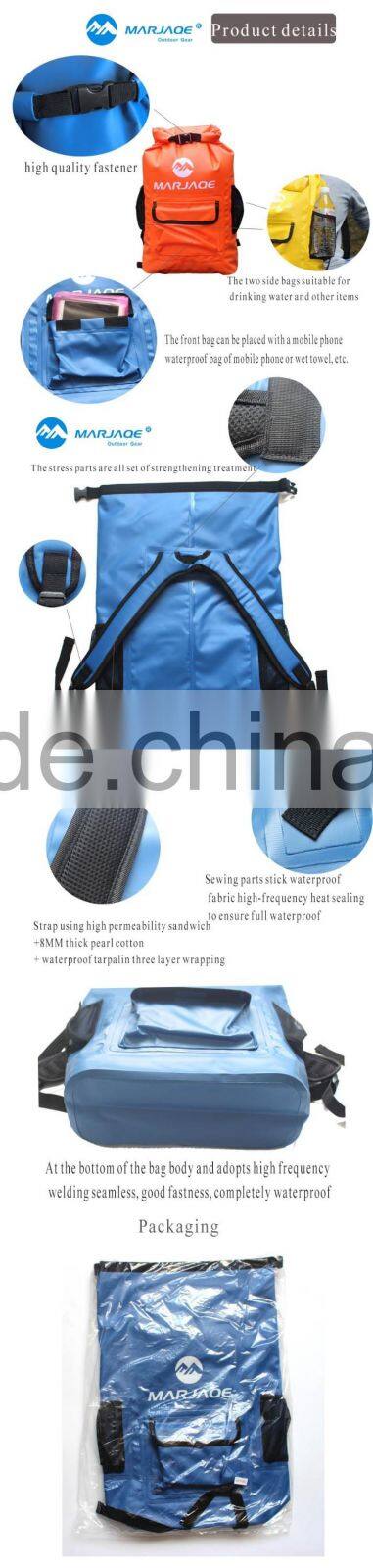 22Liter tarpaulin Waterproof Dry Bag backpack with padded shoulder straps